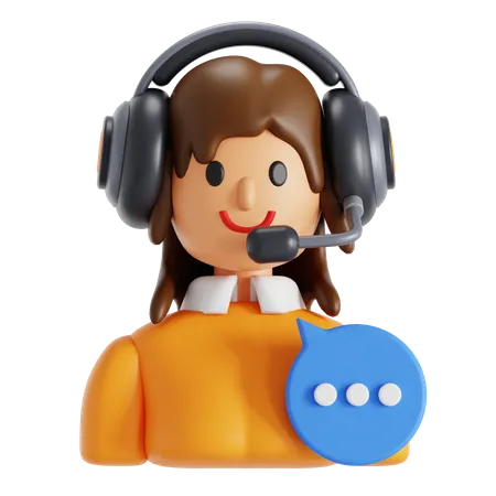 Customer service woman  3D Icon