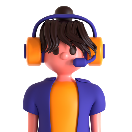 Customer service woman  3D Icon