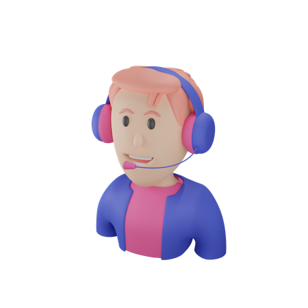 Customer support Employee  3D Illustration