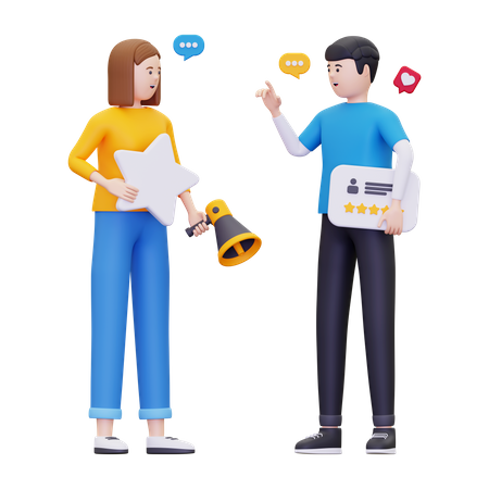 Customers Give Positive Reviews For A Product  3D Icon