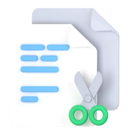 Icon For Cutting Files Documents 3D Icon