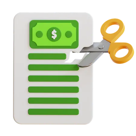 Cut Bill  3D Icon