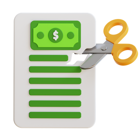 Cut Bill  3D Icon