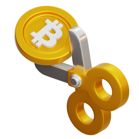 Cut Bitcoin  3D Icon