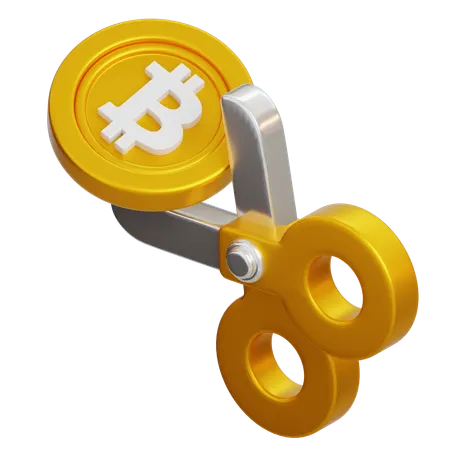 Cut Bitcoin  3D Icon
