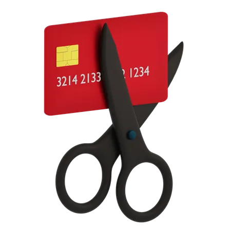 Cut Credit Card  3D Icon