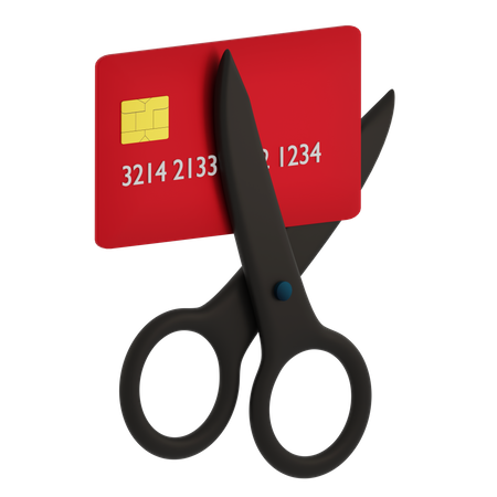 Cut Credit Card 3D Icon