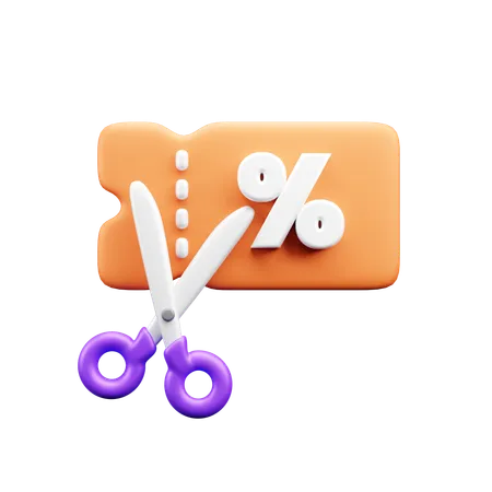 Cut Discount  3D Icon