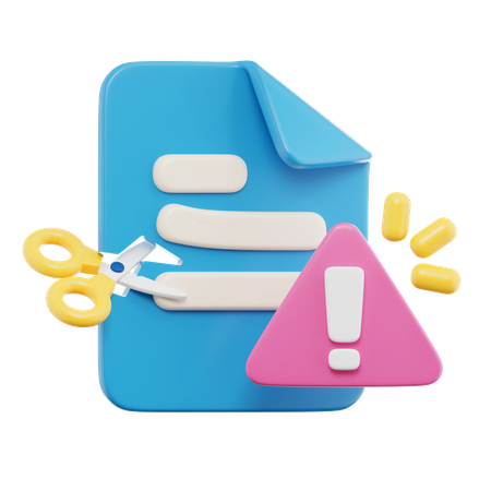 Cut Document  3D Icon