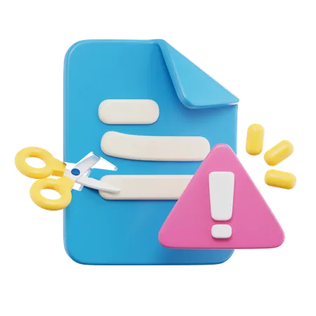 Cut Document  3D Icon