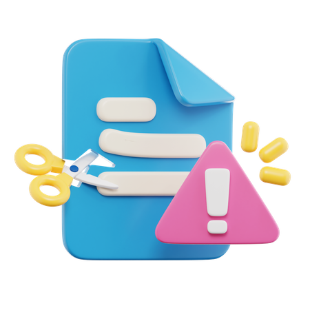 Cut Document  3D Icon