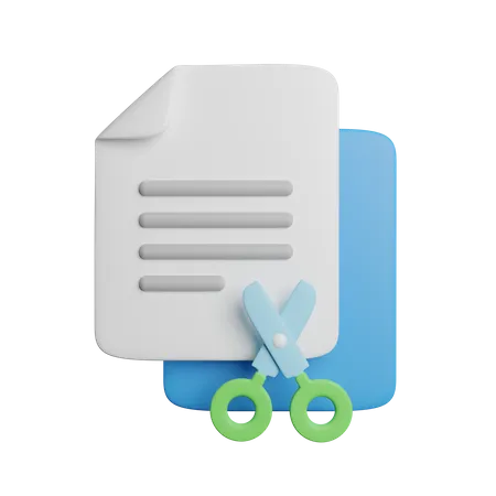 Cut File Document 3D Icon