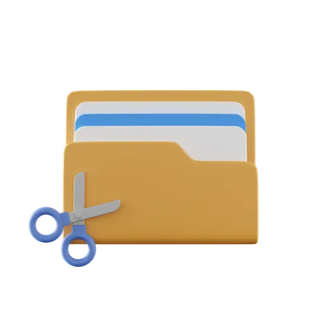 Cut Folder  3D Icon