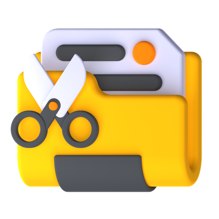 Cut Folder  3D Icon