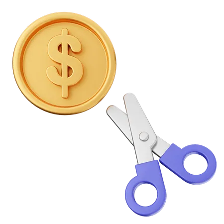 Cut Profit Finance  3D Icon