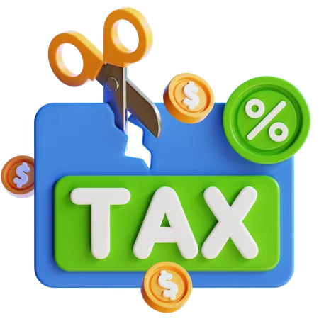 Cut Tax  3D Icon