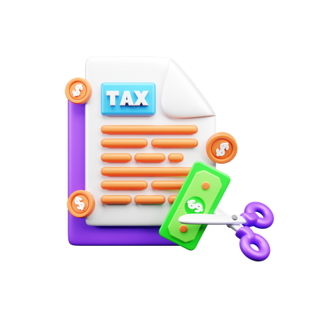 Cut Tax  3D Icon