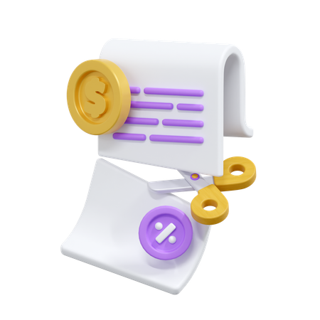 Cut Tax  3D Icon