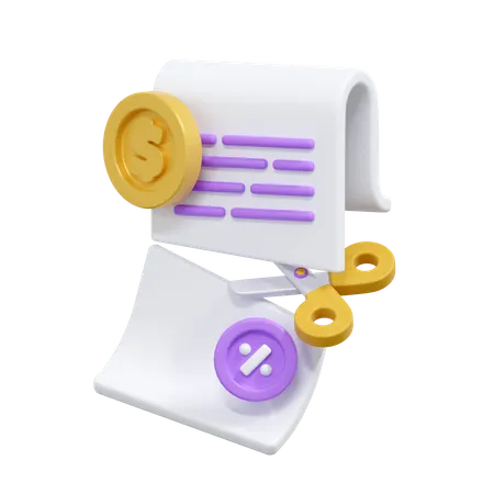 Cut Tax  3D Icon