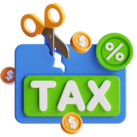 Cut Tax  3D Icon
