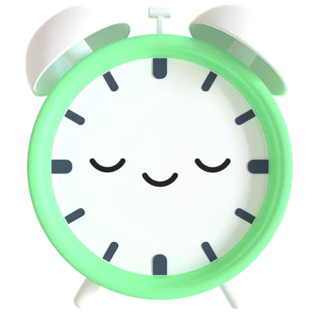 Alarm Clock With Nap Face Expression 3D Illustration