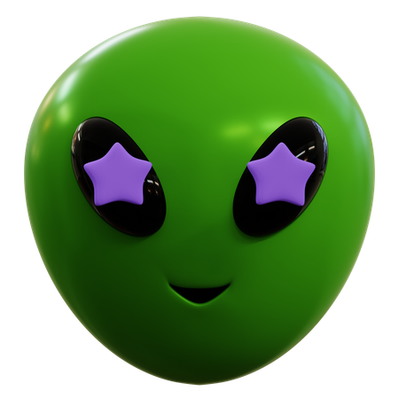 Cute Alien Star Emoji  3D Icon