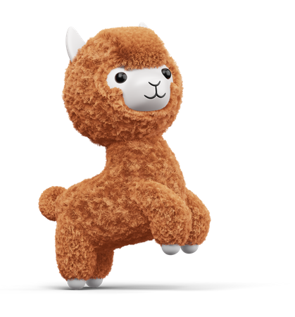 Cute Alpaca  3D Icon