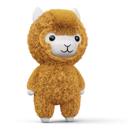 Cute Alpaca  3D Icon