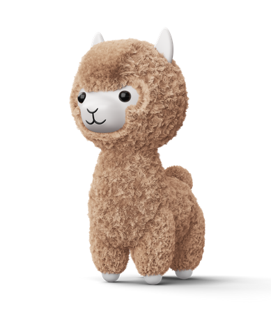 Cute Alpaca  3D Icon