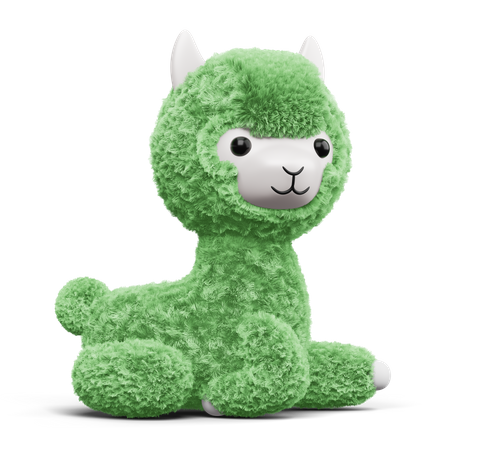 Cute Alpaca  3D Icon