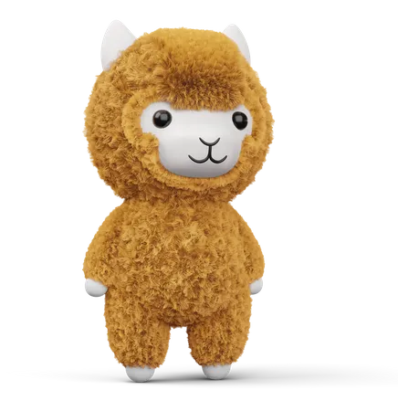 Happy Alpaca Cute Alpaca With Fluffy Fur Blender 3 D 3D Icon