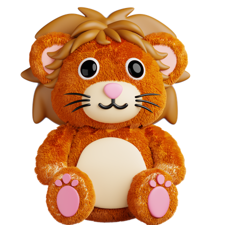 Cute Animal Lion Doll  3D Icon