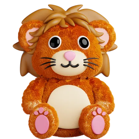 Cute Animal Lion Doll  3D Icon