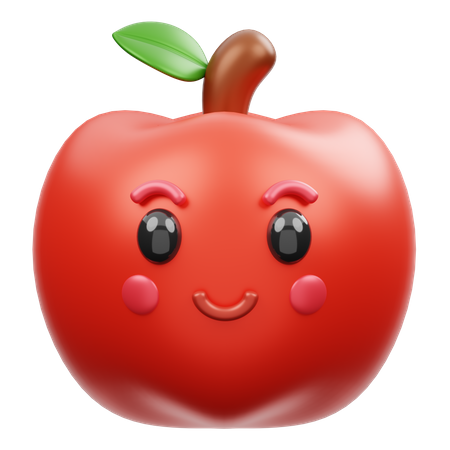 Cute Apple  3D Emoji