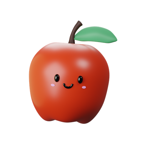 Cute Apple  3D Icon