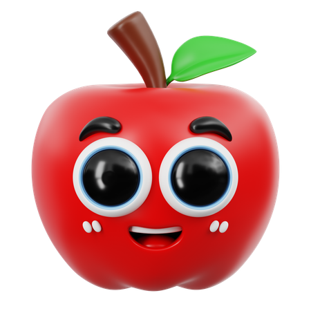 Cute Apple Emoji  3D Icon