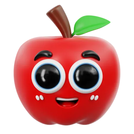 Cute Apple Emoji  3D Icon