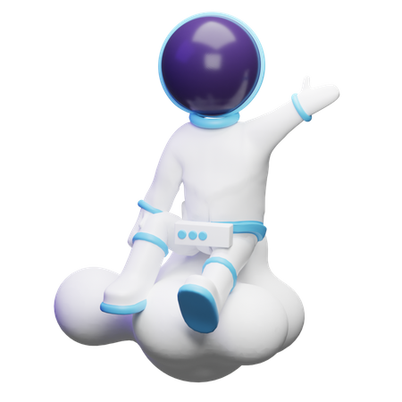 Cute Astronaut In The Cloud 3D Illustration