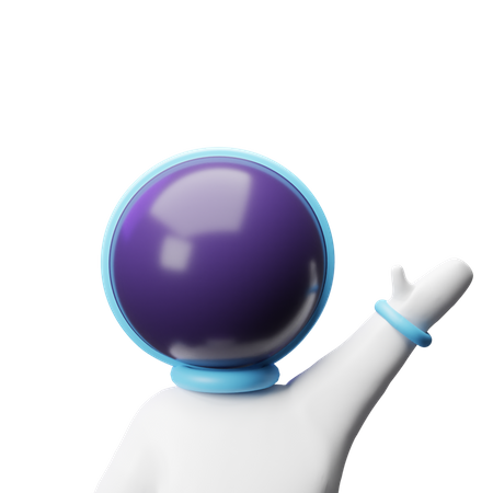 Cute Astronaut Say Hallo  3D Illustration