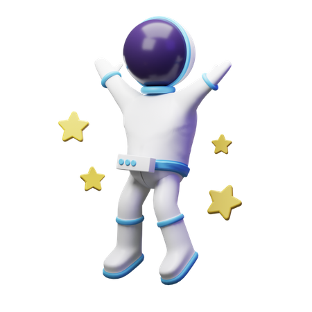 Cute Astronaut With Star 3D Illustration