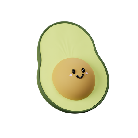 Cute Avocado  3D Icon