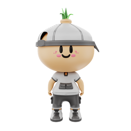 Cute Baby Boy wearing hat  3D Icon