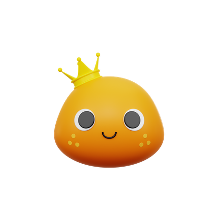 Cute Baby Potato With Crown  3D Icon