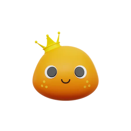 Cute Baby Potato With Crown  3D Icon