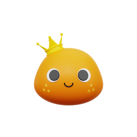 Cute Baby Potato With Crown  3D Icon