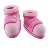 3d cute baby shoes illustration