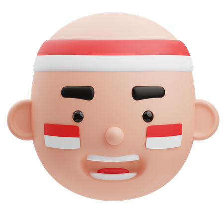 Cute Bald Indonesian Avatar  3D Illustration