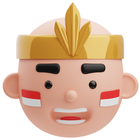 Cute Bald Indonesian Avatar 3D Illustration