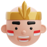 3d cute bald indonesian avatar logo