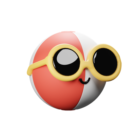 Cute Beach Ball  3D Icon